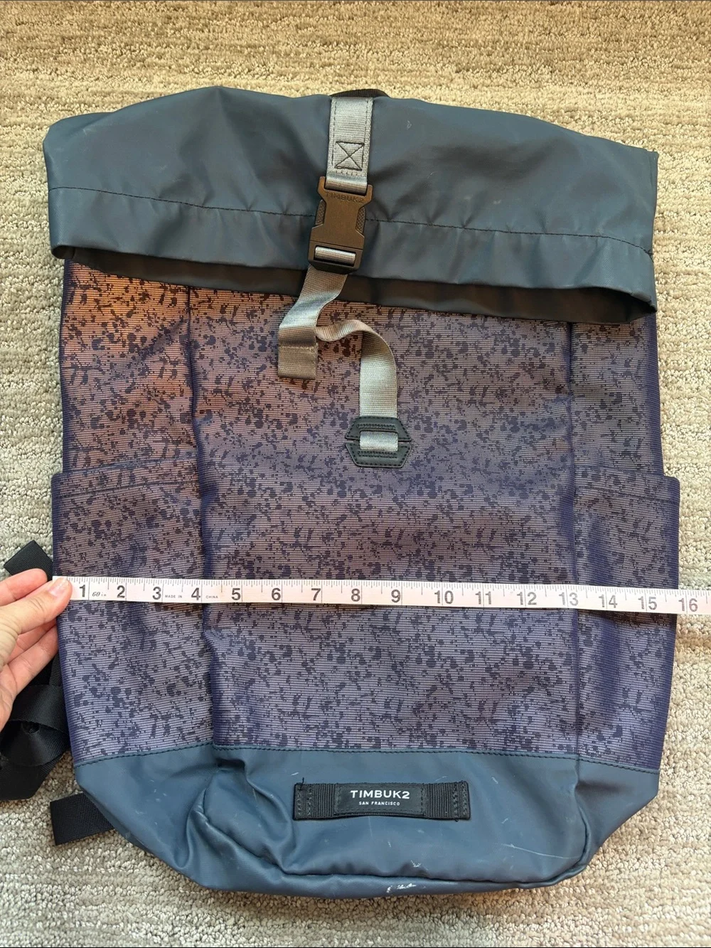 Timbuk2 Navy Patterned Roll-Top Backpack